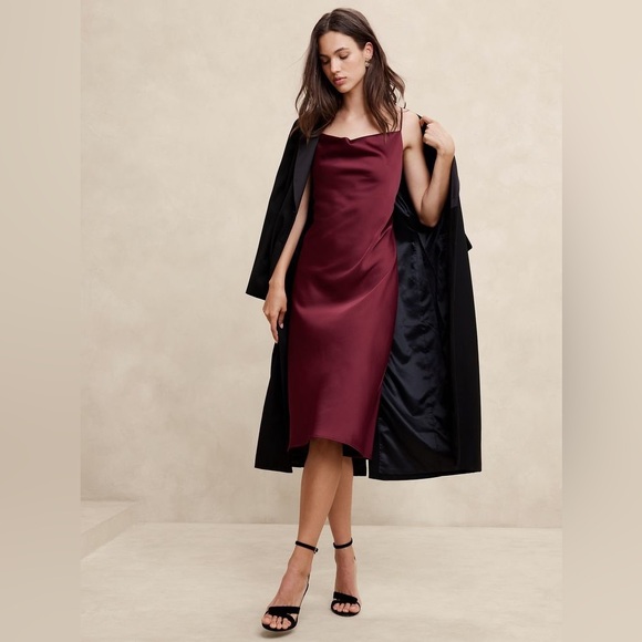 Banana Republic Deep Burgundy Midi Dress - Picture 1 of 9